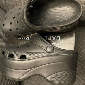 platform black clogs